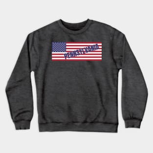 Pennsylvania State in American Flag Crewneck Sweatshirt